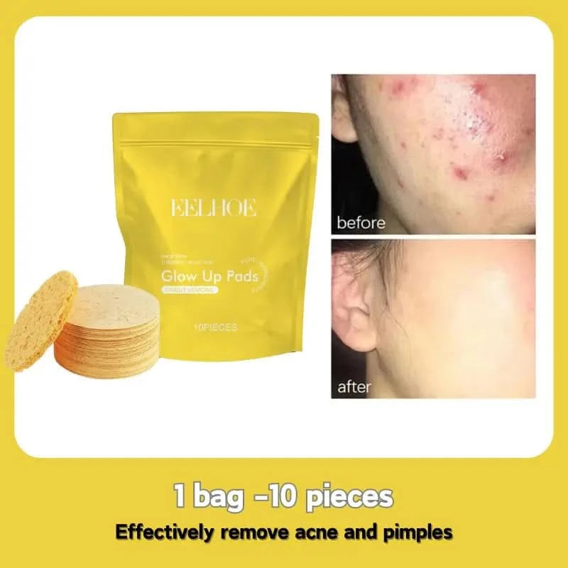 Turmeric Kojic Acid Cleansing Pads Exfoliating Pads Facial Sponges Removes Dirt Cleansing Exfoliating Daily Cleansing Skin Care - M & M Global