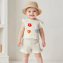 Girls Sleeveless Floral Tank Top and Shorts Set Summer 2-Piece Outfit with Crew Neck Cute Toddler Girls Clothing - M & M Global
