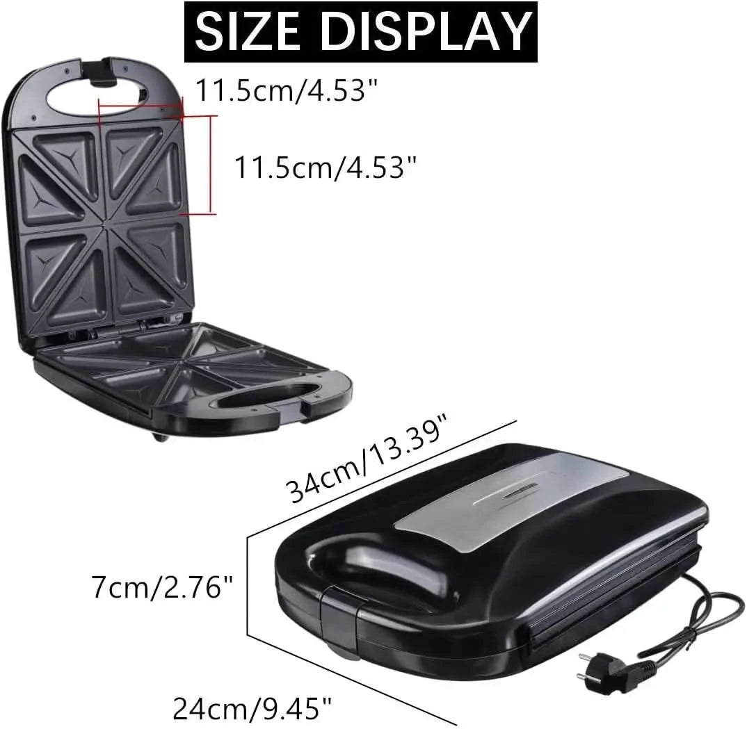 1200W 220V Electric Sandwich Maker 4 Slice ， Waffle maker ，Dual Toast Grill Non Stick Jaffle Press Waffle Maker ， Cake Oven Brea - M & M Global