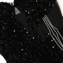 CM.YAYA Women Sequined Tassel Front Spaghetti Strap Sleeveless High Side Slit Maxi Long Dress 2023 Evening Sexy Party Dresses - M & M Global