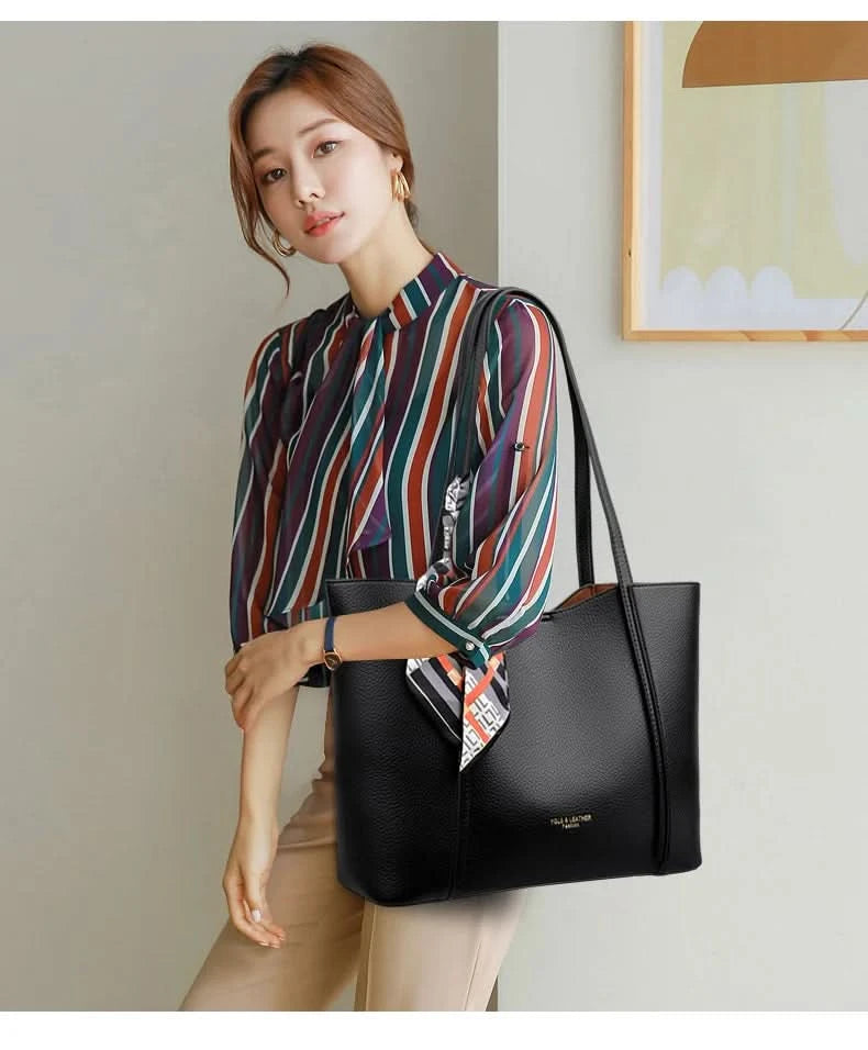 Genuine Brand Women Tote Bag High Quality Soft Leather Large Ladies Shoulder Crossbody Bag Luxury Female Shopping Handbag A Main - M & M Global