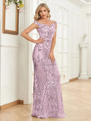 Elegant V Neck Silver Sequins Evening Dresses 2025 Women Sleeveless Party Maxi Mermaid Dress Long Luxury Prom Gown