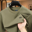 High end fashion men's brand exquisite letter badge long sleeved spring and autumn comfortable casual zipper decoration T-shirt