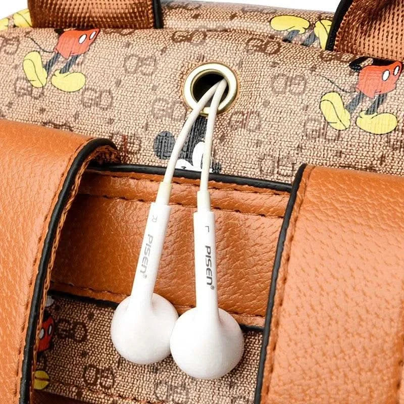 Disney Ladies Backpack Trendy Women's Tote 2025 Mickey Multifunctional Fashion Knapsack Joker Large Capacity Travel Backpack New - M & M Global