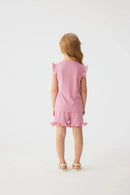 2024 Summer Hot selling Little Girl Daily Casual Clothing Minimalist Little Girl Polyester Set Cool Sleeveless Shorts Set Girl - M & M Global