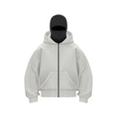 Men and women Balaclava Y2kGothic Harajuku winter new item double hooded sweatshirt men's hooded mask zipper sportswear
