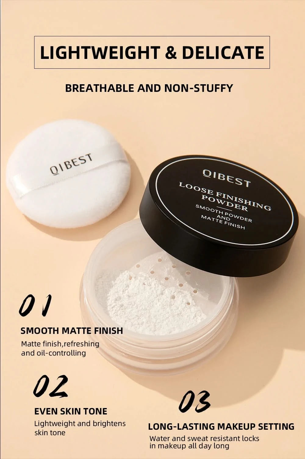 Face Loose Powder Translucent Matte Pink White Setting Powder Oil-Control Cosmetics Long-Lasting Waterproof Facial Makeup Powder - M & M Global