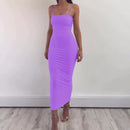 JZ461 New Summer Women's Dress Long Sling Dresses Club Sexy Suspender Dress