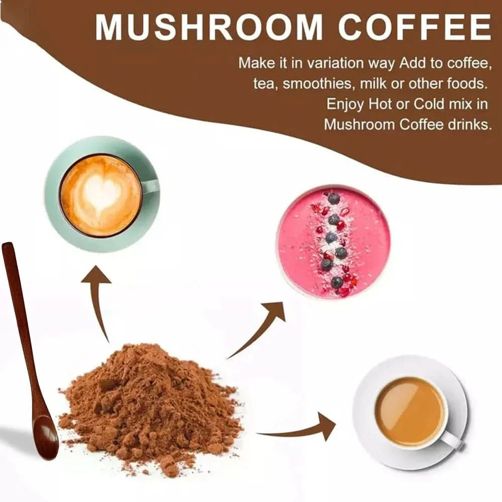 Organic Mushroom Coffee - Shiitake, Cordyceps, Supports Immune, Focus, Concentration, Stress, Digestion & Energy - 1 Pack - M & M Global
