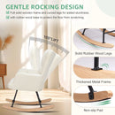 JHK Teddy Fabric Upholstered Glider With High Backrest,Padded Seat, Accent Recliner,Cushion Rocker Armchair,Bedroom Furniture