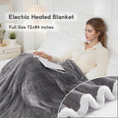 Full Size Electric Heated Blanket with Auto Shut-Off, 6 Heat Settings, Machine Washable in Light Grey