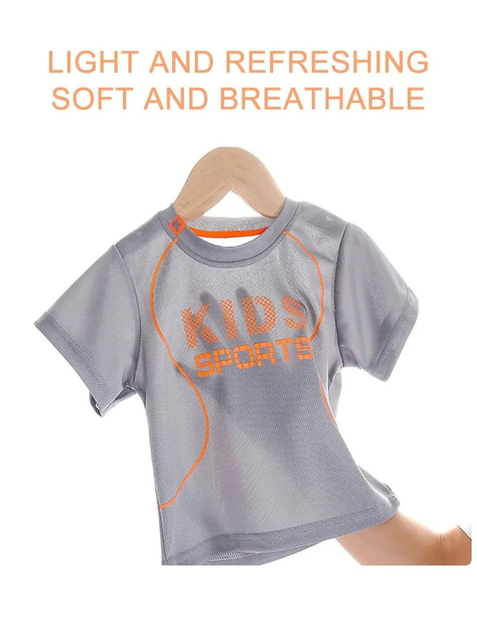 Children Summer Short Sleeve Football Basketball Suit Clothing Set Boy Girl Jersey Quick Drying Breathable Kids Sports Wear - M & M Global
