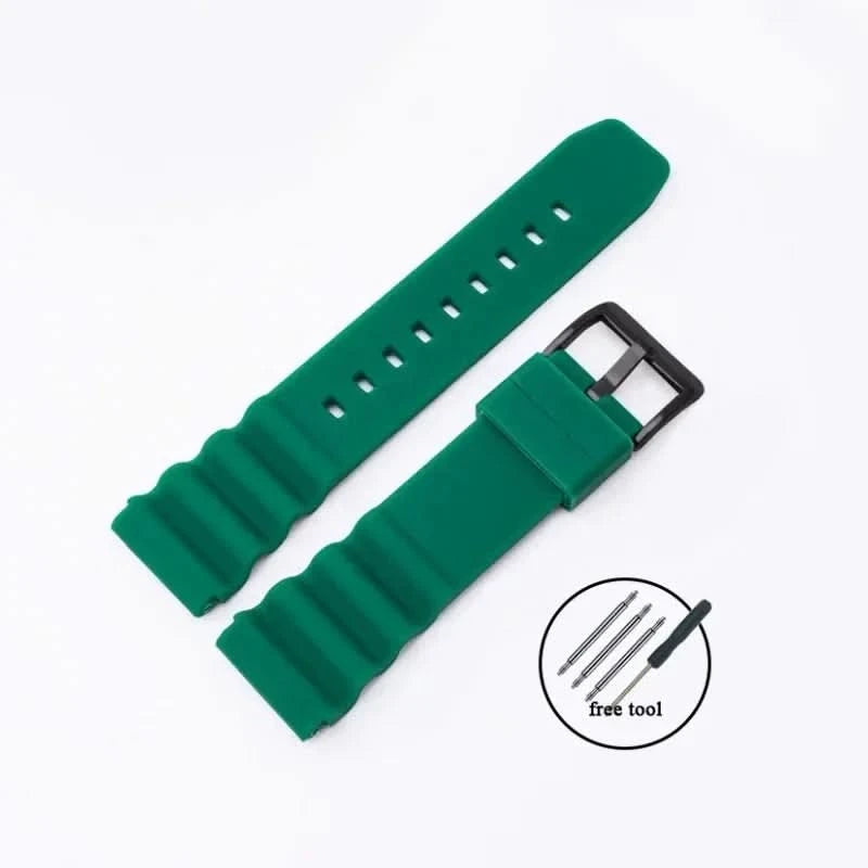 Silicone Watch Band 20mm 22mm For Rolex SUBMARINER Waterproof Diving Bracelet For Citizen For Seiko SKX007 SRP777J1 Sports Strap - M & M Global