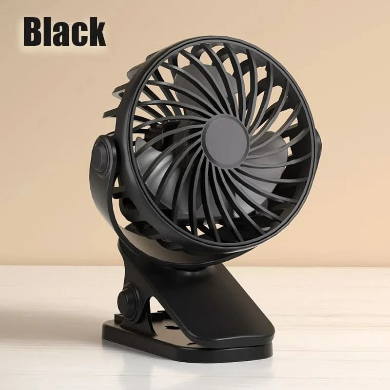 Rechargeable Portable Electric Fan 720° Rotating Hanging Clip Fan Night Light Air Cooler Outdoor Camping Small fans ventilador - M & M Global