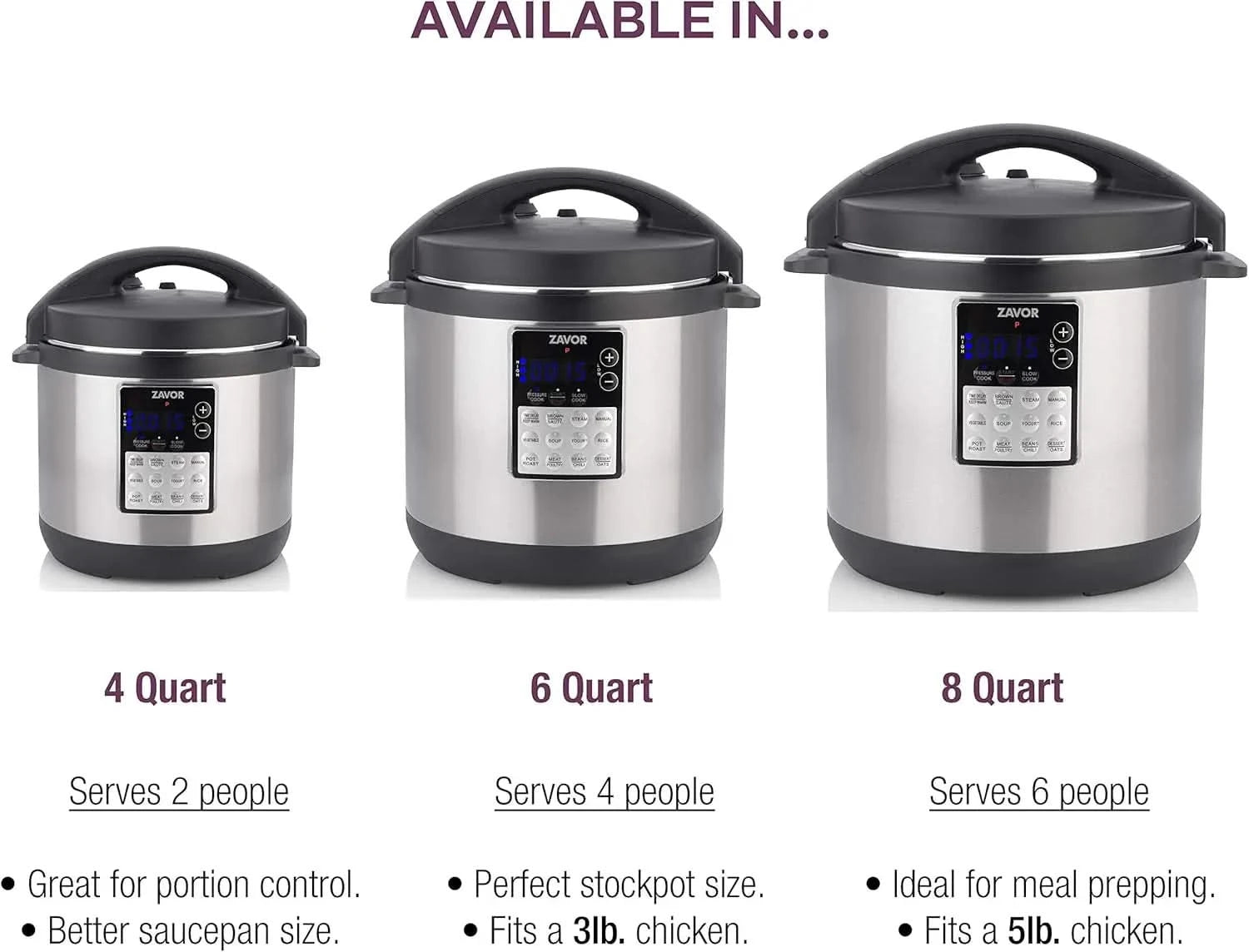 6 Quart Programmable Electric Multi-Cooker: Pressure Cooker, Slow Cooker, Rice Cooker, Yogurt Maker, Steamer and more - Stainles - M & M Global