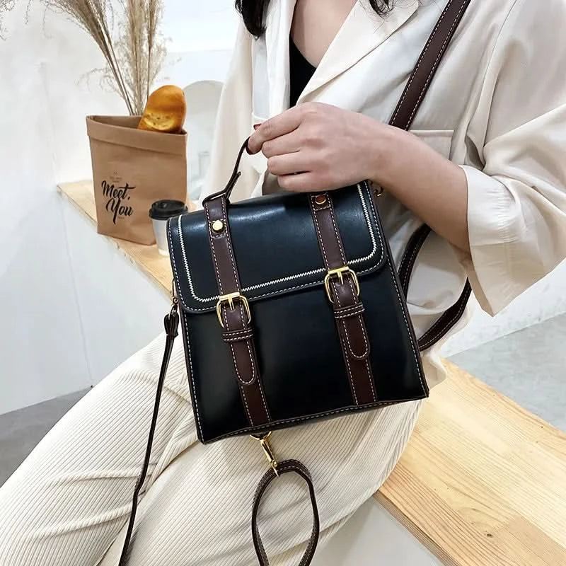Vintage women messenger bags pu leather female shoulder bag small ladies Totes 2024 new Multifunction schoolbag bagpack handbag - M & M Global
