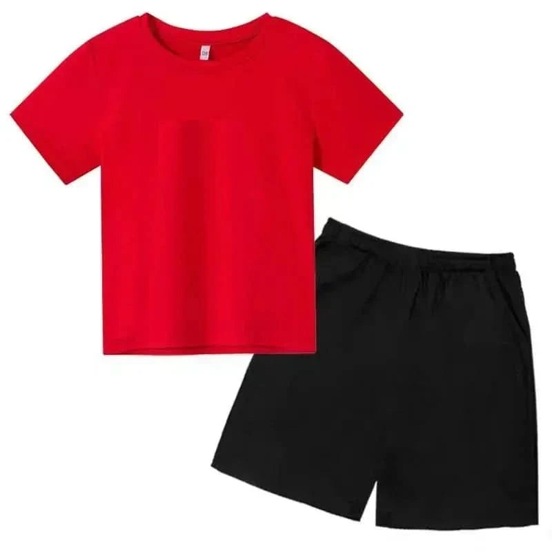 Hot Sales Summer Slam Dunk Master Pattern Print Children Short Sleeve T-shirt+Shorts 2pcs Set Kids Boy Girl Fashion Sportsuit - M & M Global