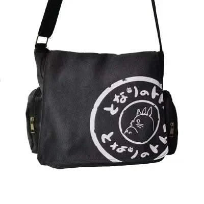 Canvas Messenger Handbag Large Capacity Washed Women Oblique Straddle Canvas Bag Simple Vintage Cartoon Leisure Shoulder Handbag - M & M Global