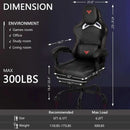 Big and Tall Gaming Chair for Adults with Footrest, 400lbs Weight Capacity Video Game Chairs for Office, Ergonomic Computer