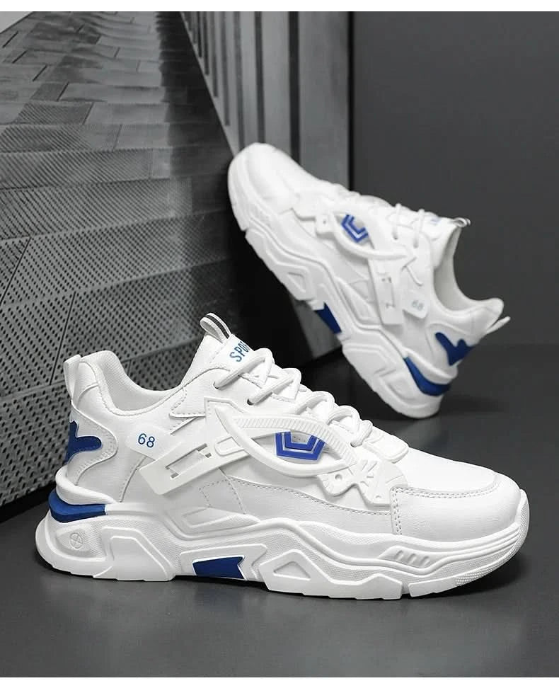 Student height increasing shoes four season new thick sole men's casual sports shoes soft sole comfortable outdoor running shoes - M & M Global