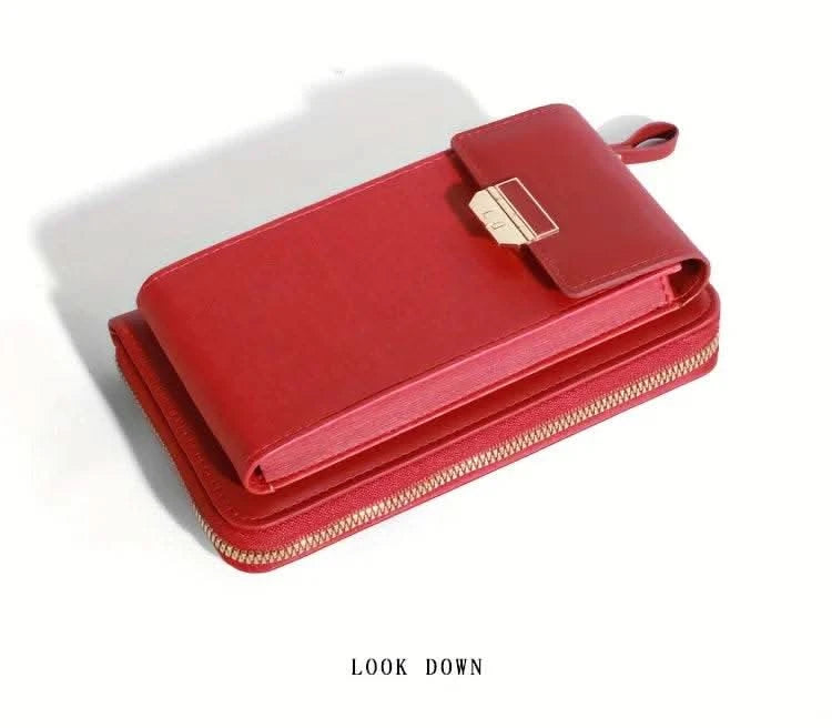 2024 New Women's Bag Mobile Phone Bag Trendy Line Simple Ladies Shoulder Bag Messenger Bag Lock Small Square Bag - M & M Global