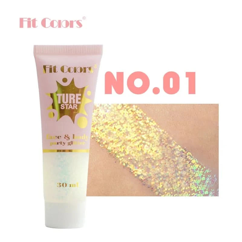Facial&body Chameleon High Gloss Glitter Powder Long Lasting Waterproof Stage Party Glitter Eyeshadow Hair Face Body Glitter Gel - M & M Global