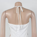 Doyerl Halter V-neck Backless One Piece Jumpsuit Women Sexy Hollow Out Sleeveless Night Club Outfits Birthday Rompers Overalls