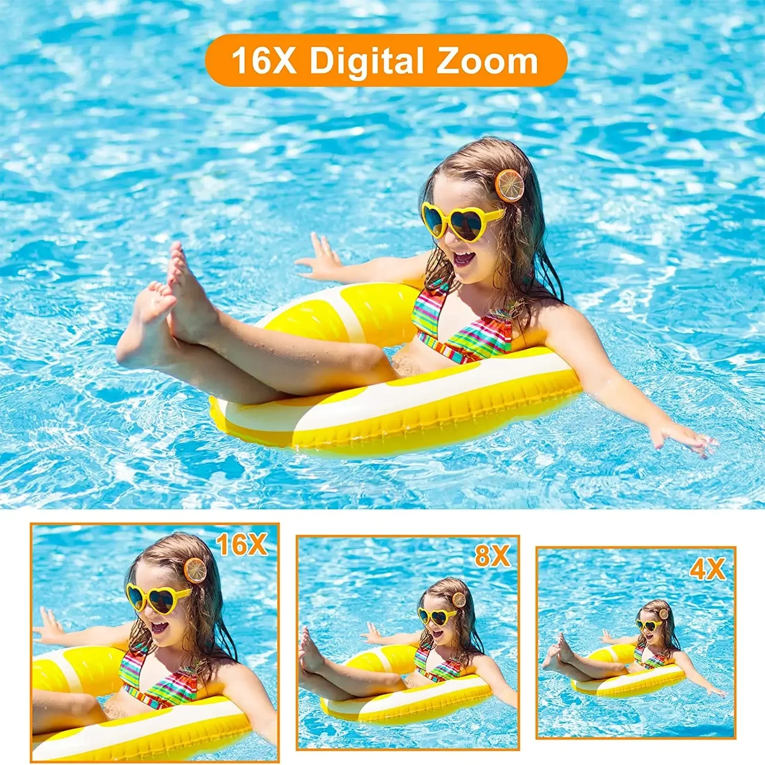 HD 1080P 2.4 inch digital Camera Rechargeable Cameras with 16x Zoom Compact Camera 44MP Cameras for kids Beginner Camera - M & M Global