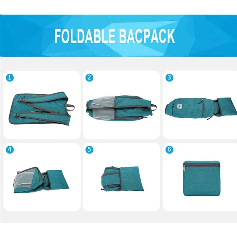 Portable Foldable Backpack,Men Women Ultralight Folding Bag,Outdoor Climbing Cycling Hiking  Knapsack Travel Daypack - M & M Global