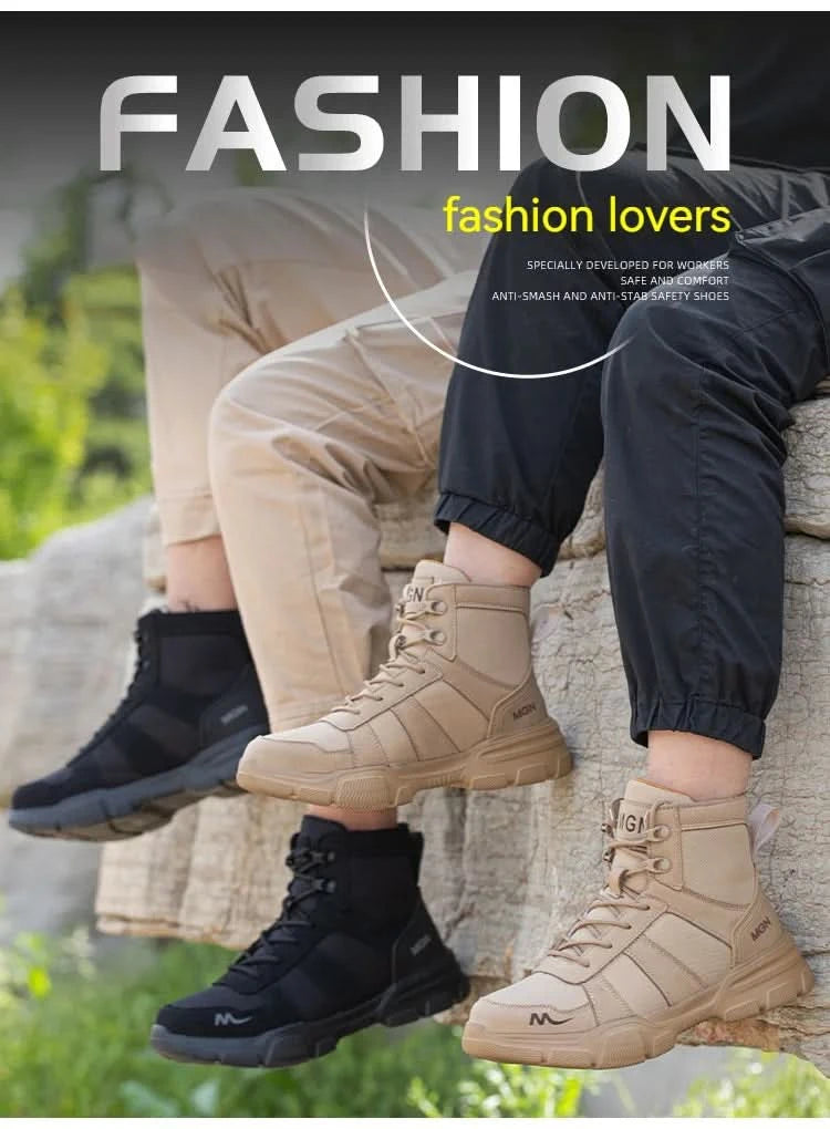 Work Boots Indestructible Safety Shoes Men Steel Toe Shoes Puncture-Proof Sneakers Male Footwear Shoes Women Non Slip Work Shoes
