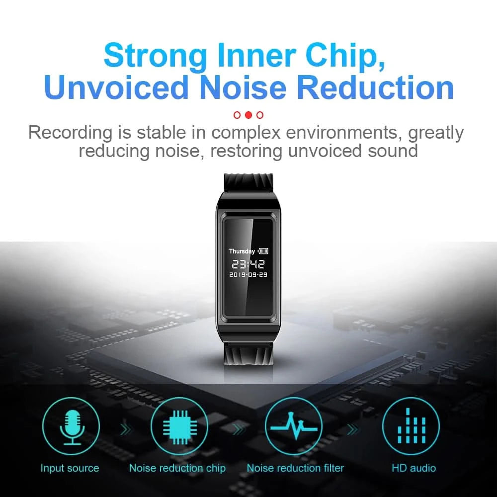 HD Mini Camera Watch 8-256GB Video Voice Recorder Bracelet USB Flash Driver Dictaphone Noise Reduce Sound Recording Wristband - M & M Global