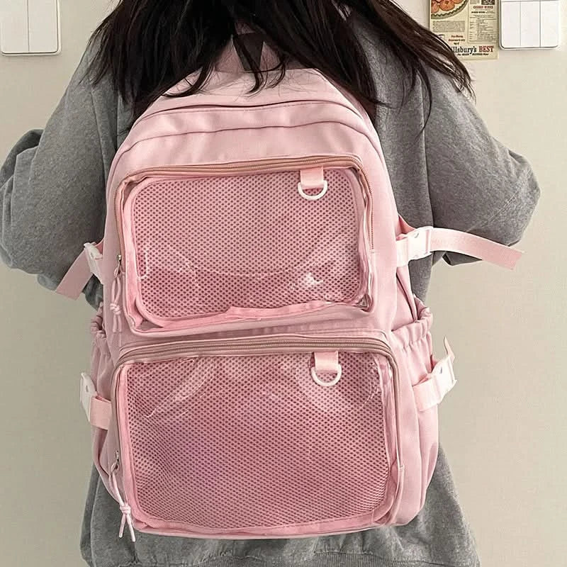 Japanese Style Transparent Ita Bag for Girls Comic Cons Large Capacity Women Backpack Fashion School Bags for College Student JK - M & M Global