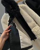 Original high-quality 2026 new women's jacket top patchwork faux fur effect coat