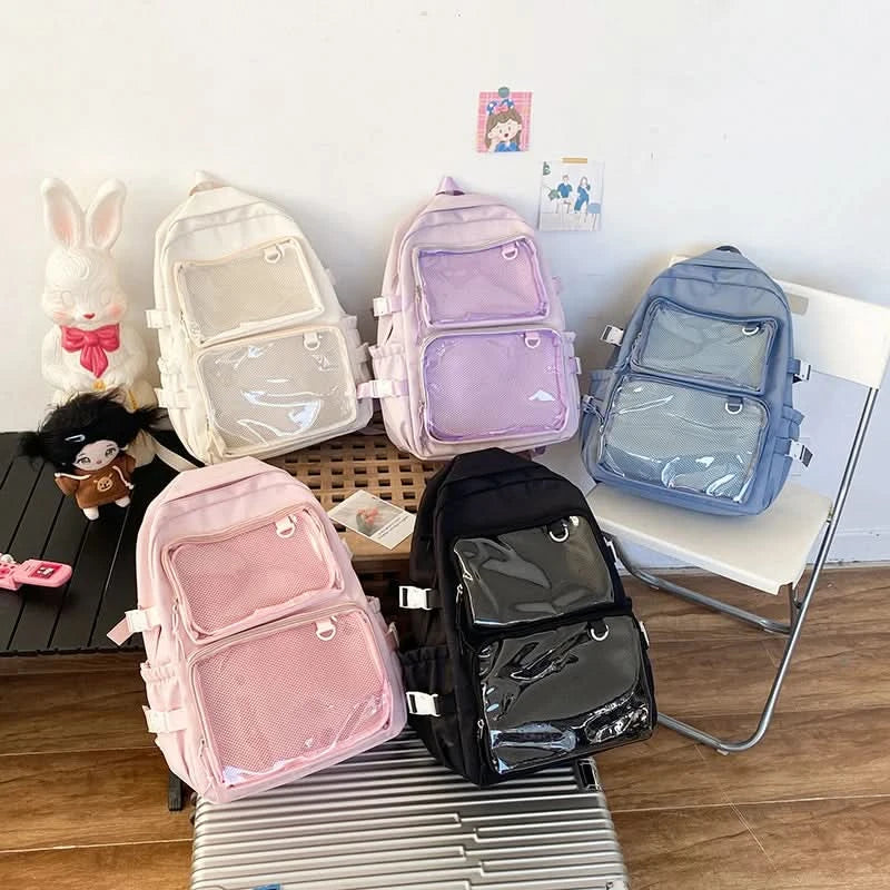 Japanese Style Transparent Ita Bag for Girls Comic Cons Large Capacity Women Backpack Fashion School Bags for College Student JK - M & M Global