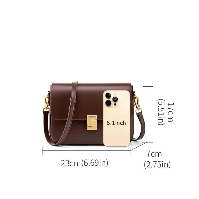 Genuine leather tofu bag large capacity high-end sense one-shoulder armpit commuting practical cowhide crossbody women's bag - M & M Global