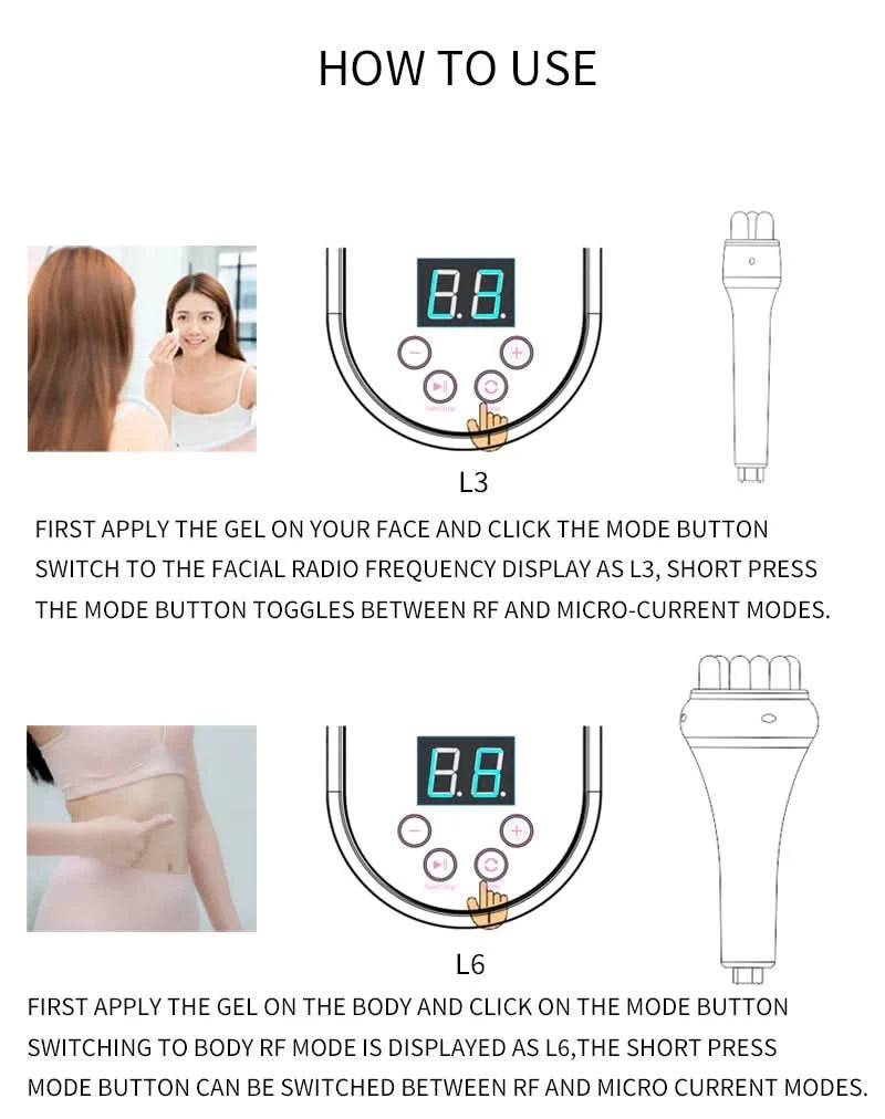 EMS Facial Body Radio Frequency Machine Skin Tightening Face Lifting RF Beauty Device Professional Home RF Skin Care Anti Aging - M & M Global
