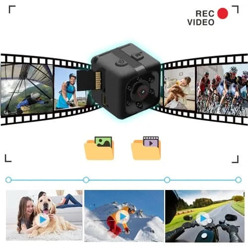 Mini Camera, samall Camera 1080P, Nanny Cam Full HD with Night Vision Motion Activation for Indoor Outdoor Covert Security - M & M Global