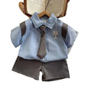 Fashion Clothes Summer Kids Boys Girls Causal Strips Shirt Shorts 2Pcs/Set With Tie Toddler Baby Clothing Infant 0-5 Years - M & M Global