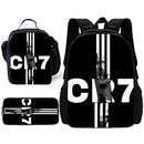 pcs set Football CR7 Star Child School Backpack with Lunch Bags Pencil Bags School Bags for R-Ronaldos Boys Girls Best Gift - M & M Global