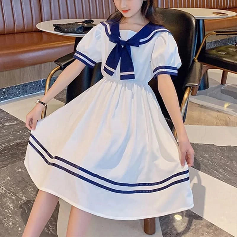 Girls School Dress Summer Dresses for Kids Costume Preppy Style School Teenagers Children Clothes Vestidos Dresses - M & M Global