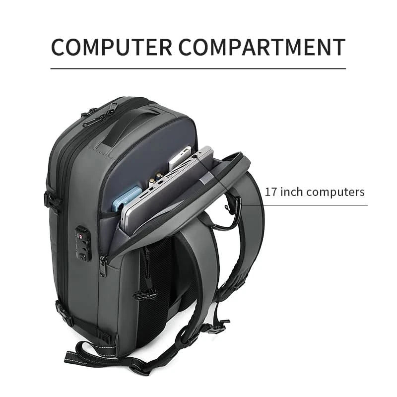 Men Travel Backpack vacuum compression 17 inch Laptop Backpack Business Large Capacity school Backpack Expanded Hiking backpack - M & M Global