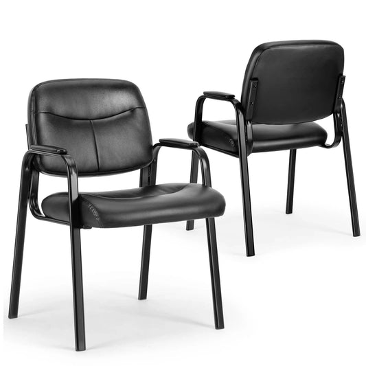 JHK Pu Leather Office Waiting Room Guest Chair Metal Frame Sponge Cushion Conference Room Lobby Table Chairs For Furniture