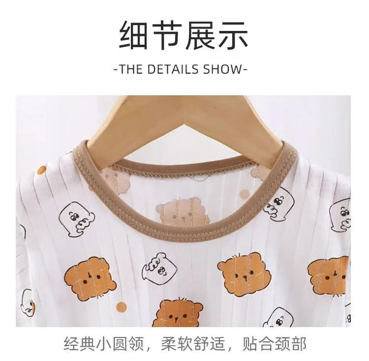 New Kids Boys Girls Summer Clothing Sets Children Cute Cartoon Print Short Sleeve T-Shirt Tops with Shorts Toddler Baby Pajamas - M & M Global