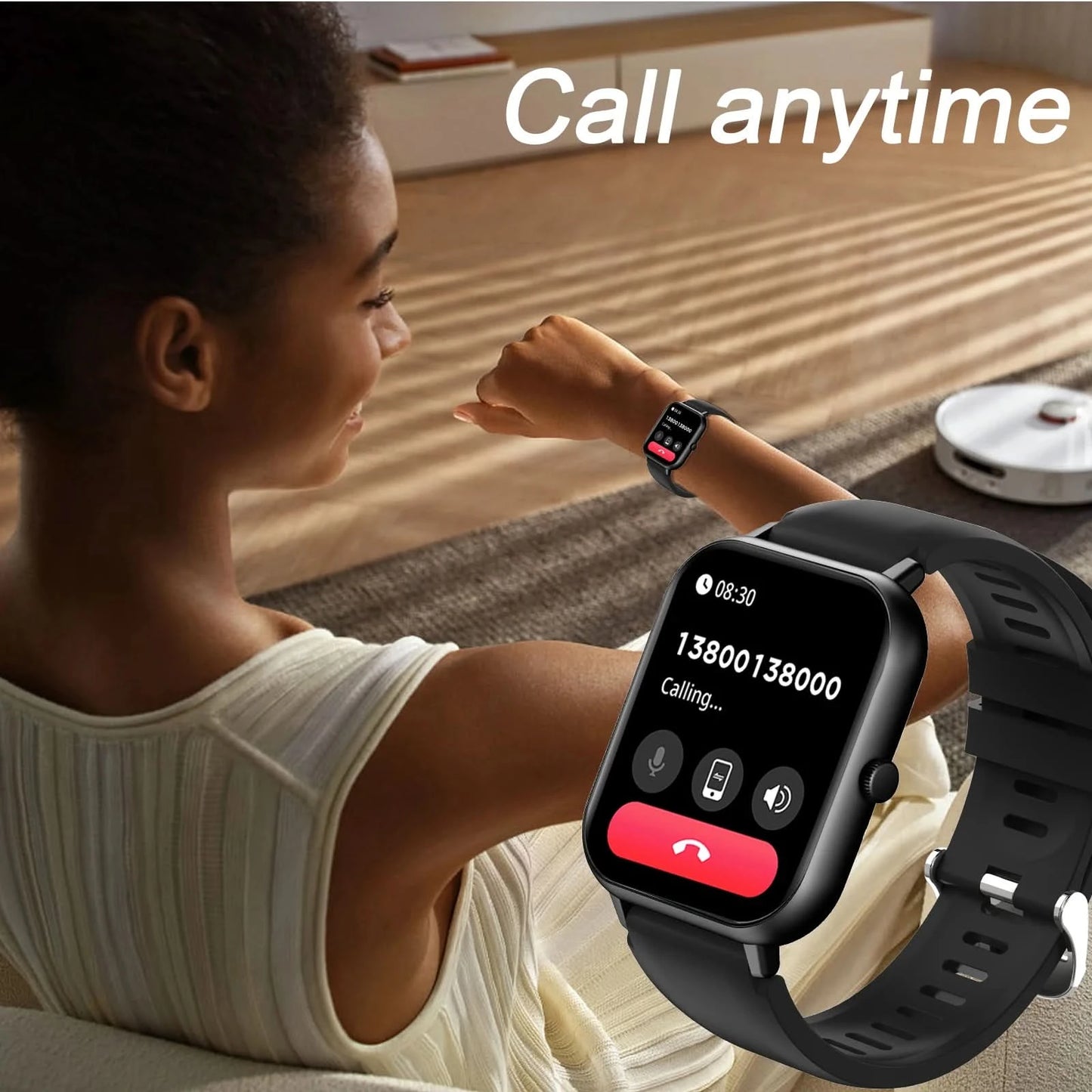 Smart watch, multi-sport mode, call reminder, message reminder, custom wallpaper, compatible with iPhone/Android