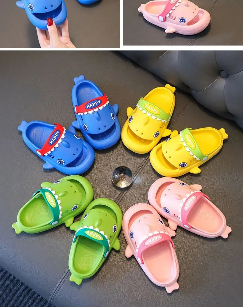 Megalodon Shark Slippers Summer EVA Waterproof Anti-slip Garden Shoes Boys And Girls Outdoor Casual Beach Sandals For Kids - M & M Global