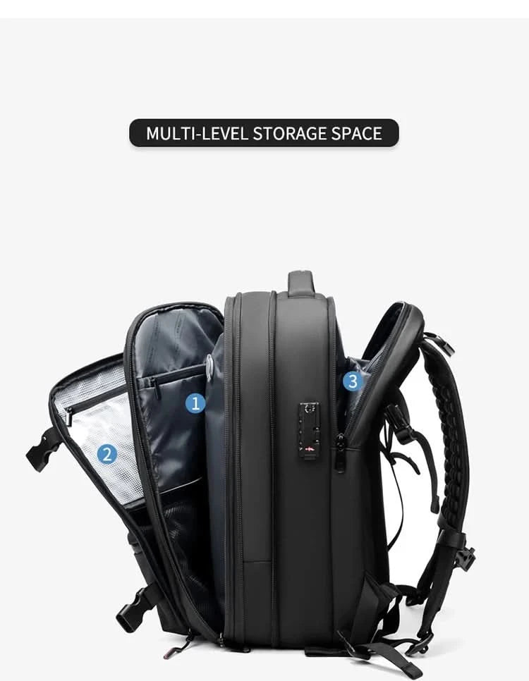 Travel Men 17 inch Laptop Backpack vacuum compression Backpack Business Large Capacity school Backpack expand outdoor backpack - M & M Global