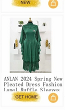 ANLAN Miyake Pleated Maxi Long Dress Mesh Petal Sleeve Half Turtleneck Formal Dresses for Women 2024 New Hot Sales 6KK9927 - M & M Global