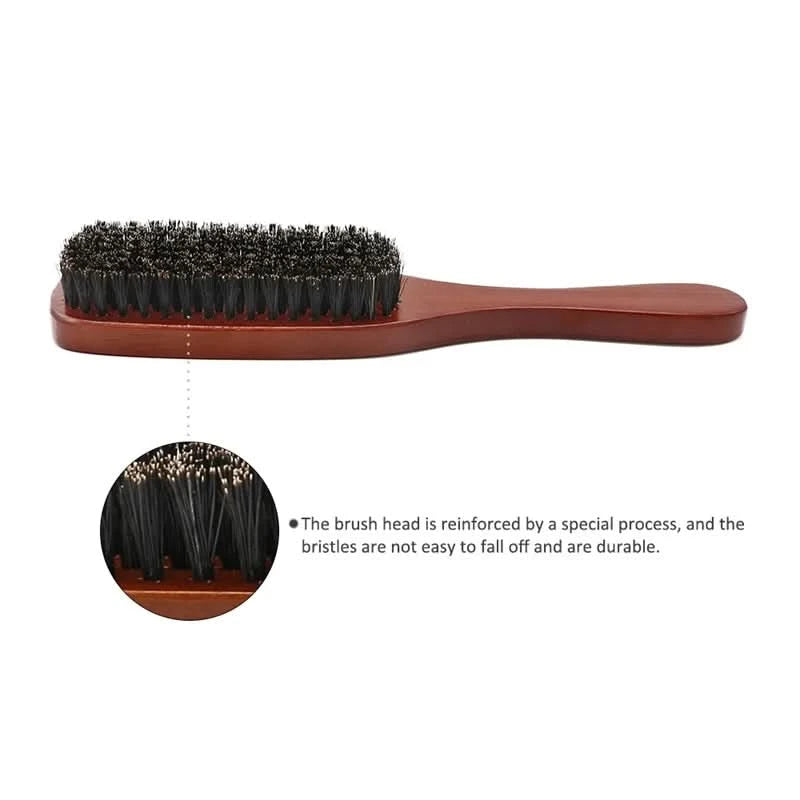 Natural Boar Bristle Beard Brush Men Facial Hair Cleaning Brush Professional Hairbrush Shaving Tools Beard Mustache Brushes - M & M Global