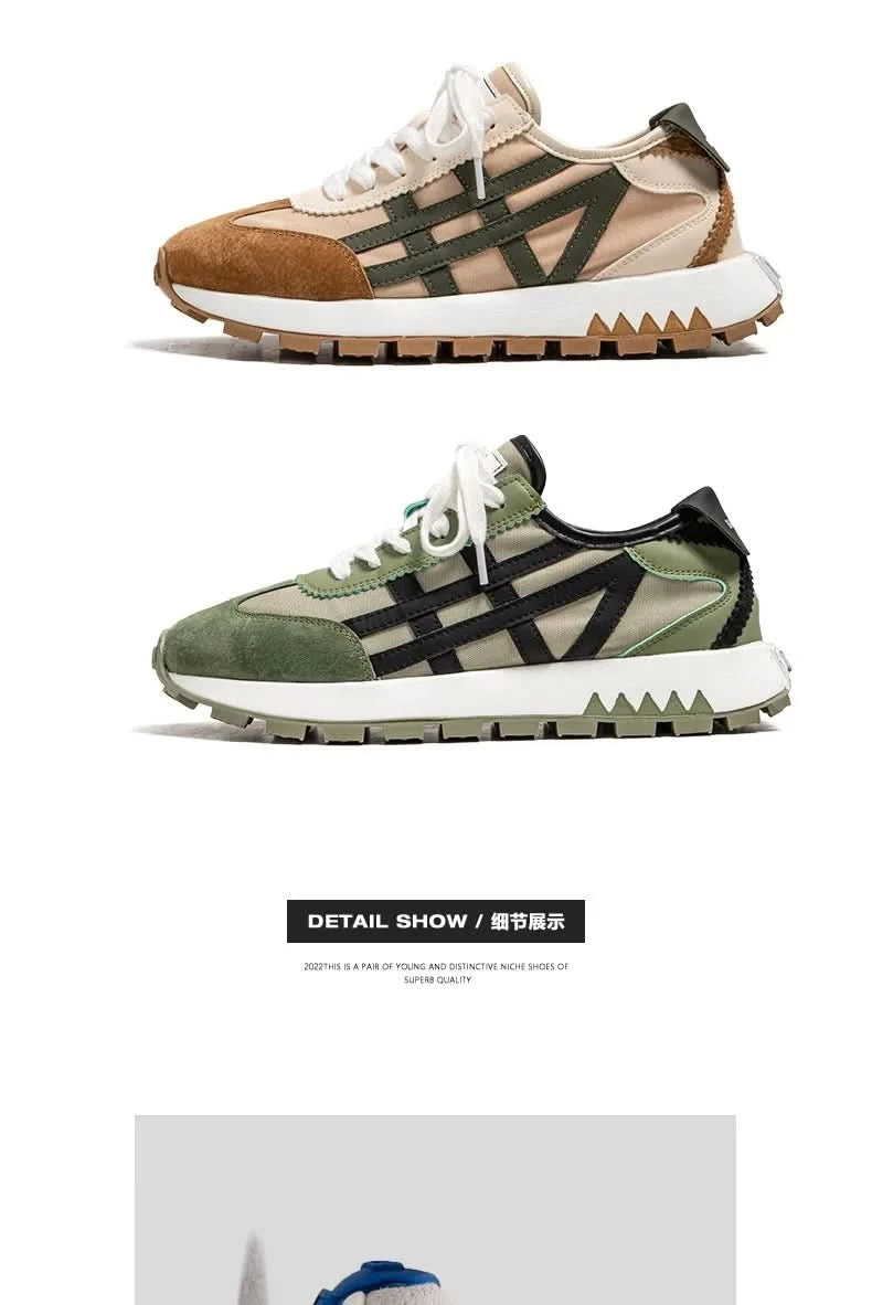 New men's trendy versatile casual sports shoes, men's thick-soled lightweight non-slip breathable trendy shoes кроссовки мужские - M & M Global