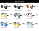 Classic Half Frame Polarized Sunglasses Men Women Retro Rivet Small Sun Glasses Male Popular Black Anti Glare Travelling Shades - M & M Global